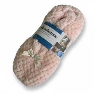 NWOT Brookstone Pink Ballet Slipper Sock with Cozy Lining an dGrippers Size 7-8